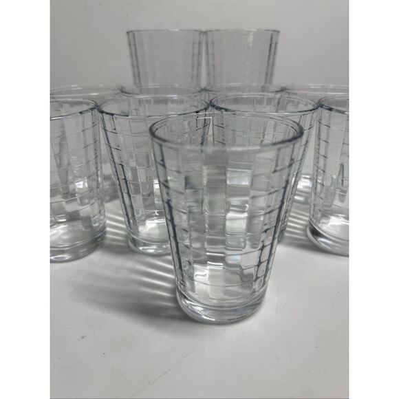 Pasabahce Set of 11 Block Optic Window Glasses Tumbler 9-4 Oz 2-8 Oz - Picture 2 of 11